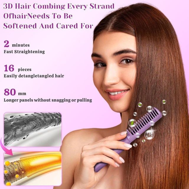 Meneflix Portable Mini Cordless Hair Straightener – Rechargeable Hot Comb